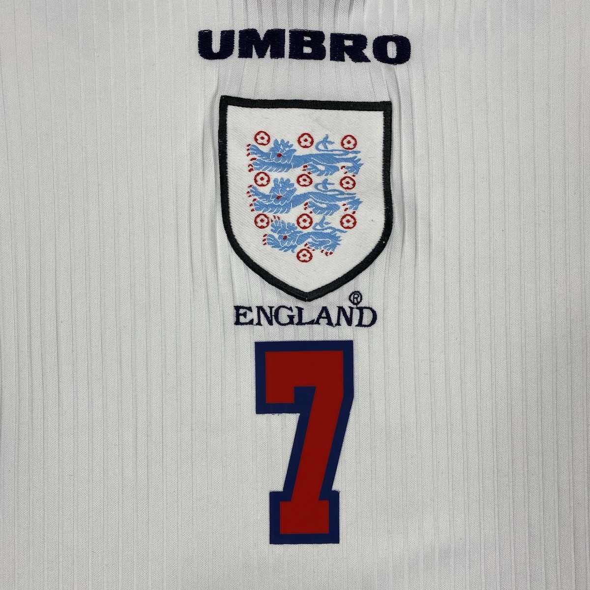 Vintage Beckham England 1998 Home Umbro Football Shirt Soccer