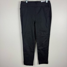 Chico's Pants So Slimming Brigitte Slim Leg Plaid Black Womens 8 Houndstooth