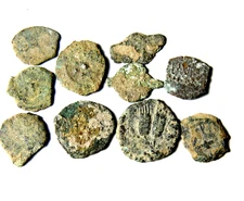 Lot (10) Uncleaned as Found Judaea Coins Mites Herod Procurators etc (1-5)