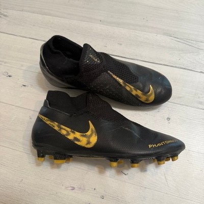 Nike Phantom Vision Elite DF FG black gold soccer cleats men's size 5