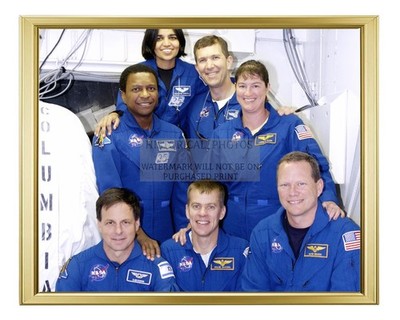 ASTRONAUTS STS-107 CREW PORTRAIT NASA SPACE SHUTTLE MISSI 8X10 GOLD FRAMED PHOTO
