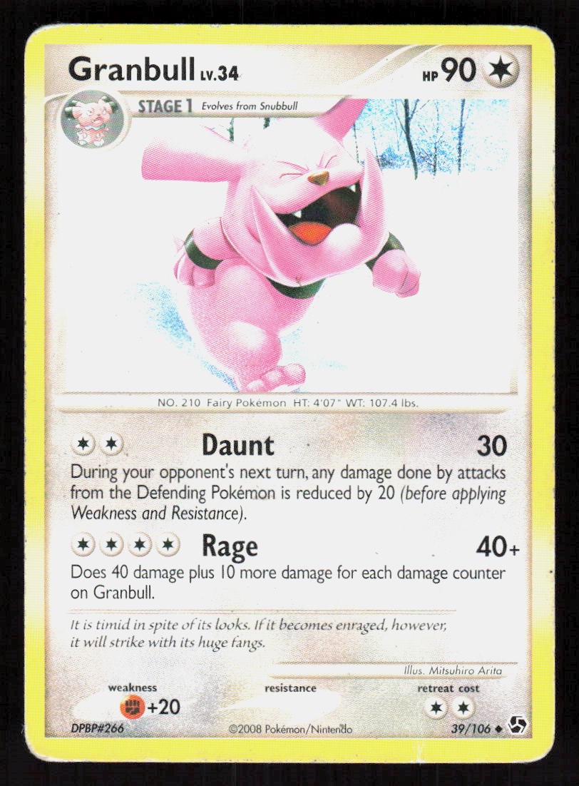 Pokemon Granbull 39/106 Uncommon Great Encounters (HP)
