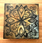 Small Art Contemporary Zen Mandala Painting on Wood Panel Shelf Sitter — photo 8