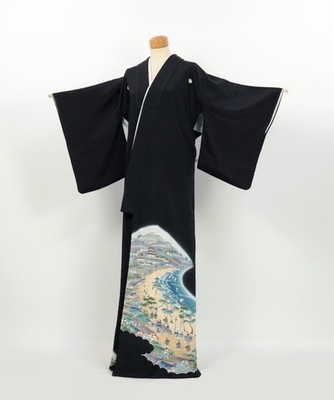Kimono / Yuzen Daimyo Procession Silk Kurotomesode Kimono / 2509303