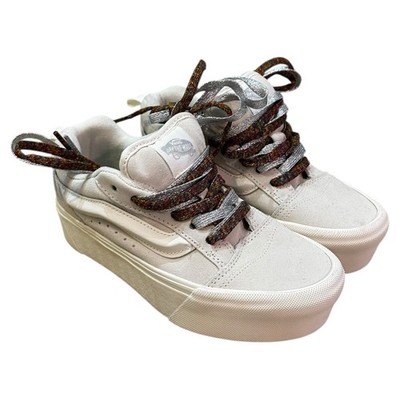 VANS Knu School Stack Platform Sneakers In Marshmallow Womens Size 6 NEW