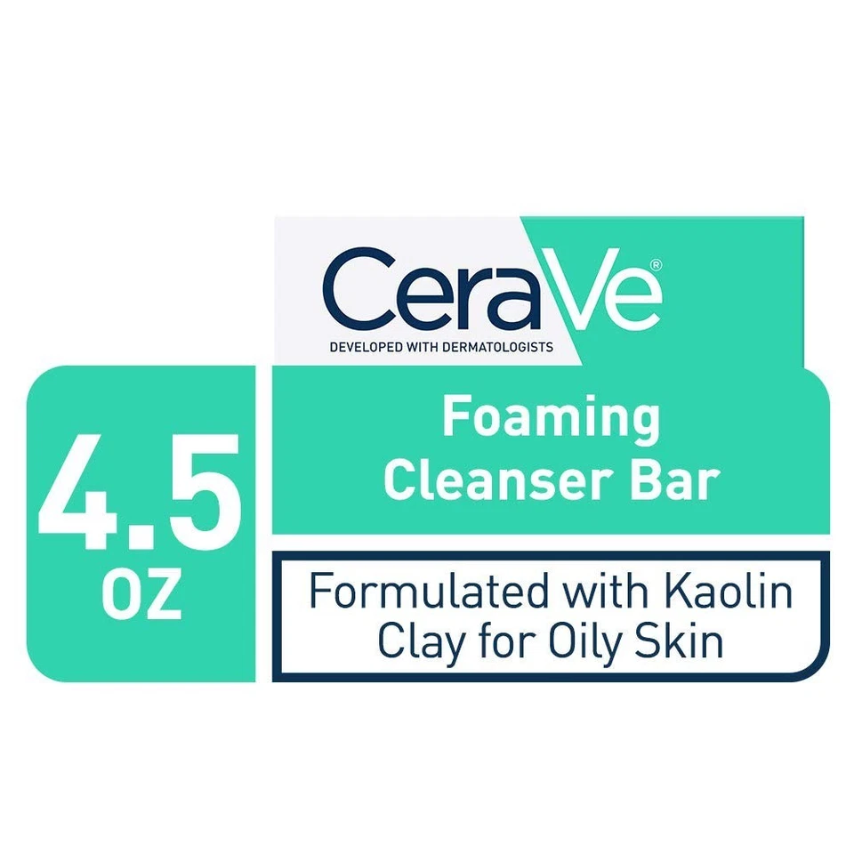 CeraVe Foaming Cleanser Bar 4.5oz – Soap-Free Face & Body Bar for Oily Skin - Image 2 of 4