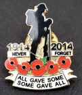1914 - 2014 ~ Some Gave All ~  Enamelled Pin Badge ~ WW1 Remembrance