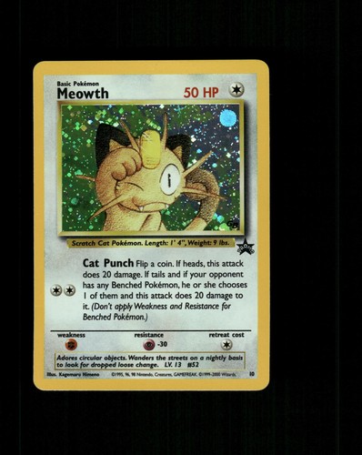 Meowth 10 Promo Wizards Black Star Promos Pokemon Holo Moderately Played