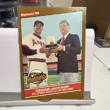 Donruss Highlights Reggie Jackson Mantle HR Record #10 Baseball Card 1986