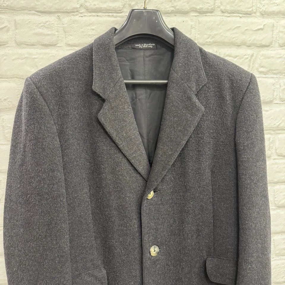 JG HOOK GOLDEN ANCHOR 100% WOOL GRAY TRENCH COAT MENS SIZE 40R OVERCOAT - Image 3 of 4
