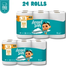 New Angel Soft Toilet Paper, 24 Mega Rolls, 2-Ply Toilet Tissue