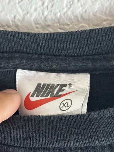 Vintage Nike Swoosh T Shirt XL Made In USA Black Blue Logo 90s by Nike, Size XL, $50 - Photo 5