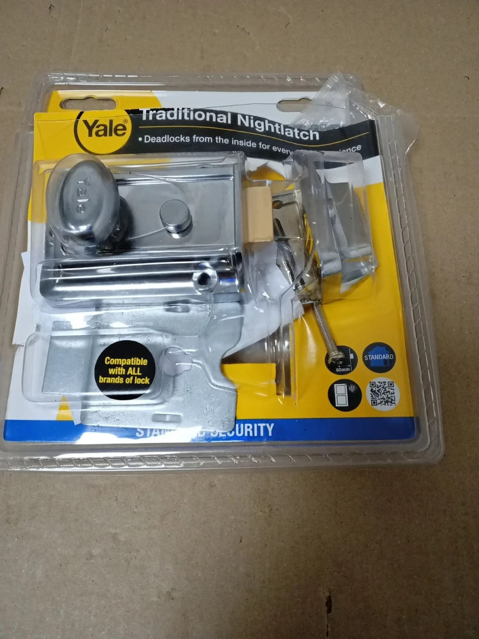 Yale P77CHCH60 Traditional Nightlatch 60mm Chrome Finish Standard Security