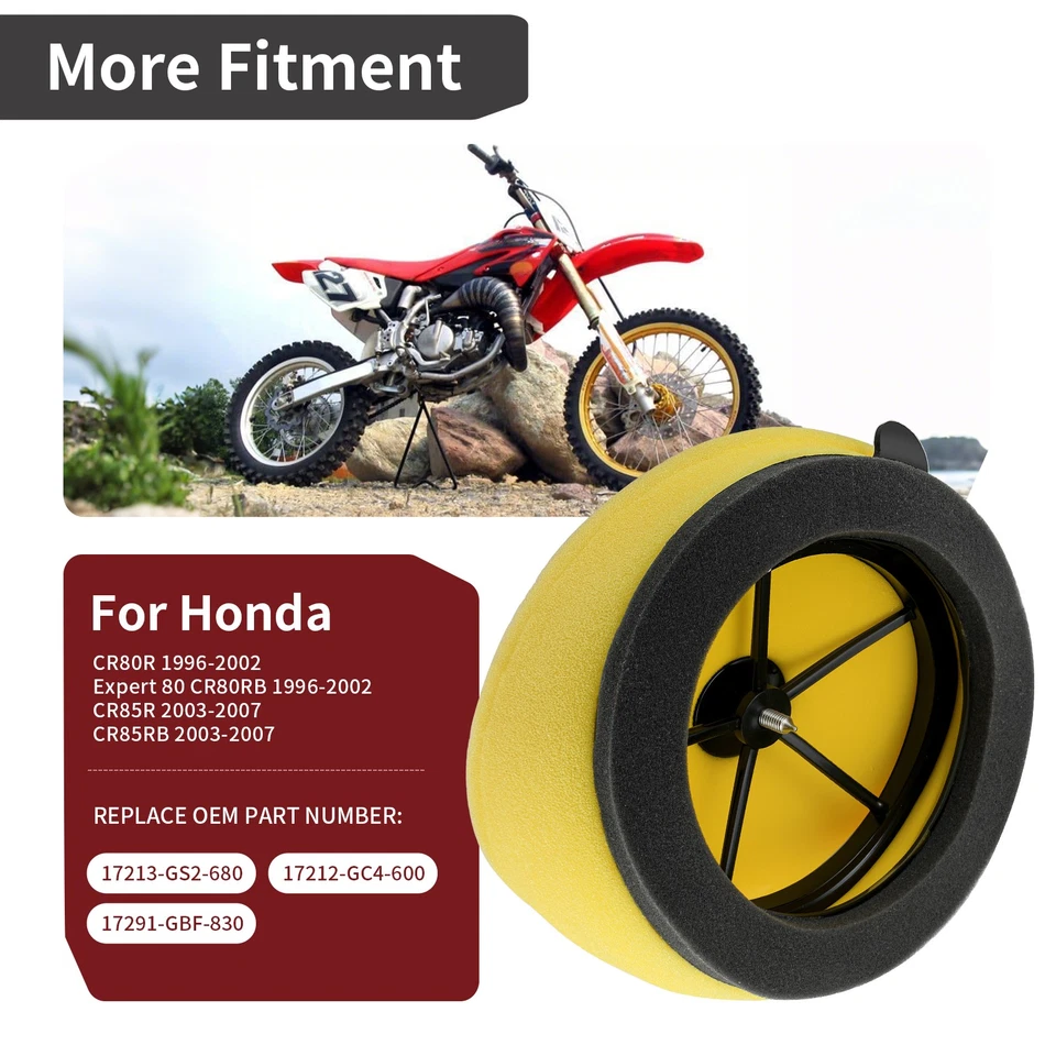 Filtro de aire + soporte guía con tuerca para Honda CR80R 1996-2002 / CR85R 2003-2007 Foto 4 de 4