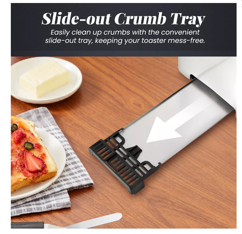 4-Slice Long Slot Toaster with Extra-Wide Slots & Bagel Function, Elite Cuisine