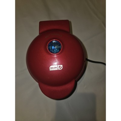 Dash 5'' Mini Egg Waffle Maker Slightly Used Condition Red Non-Stick Material