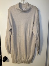 BP Mock Neck Knit Sweater Dress Beige Women’s Small