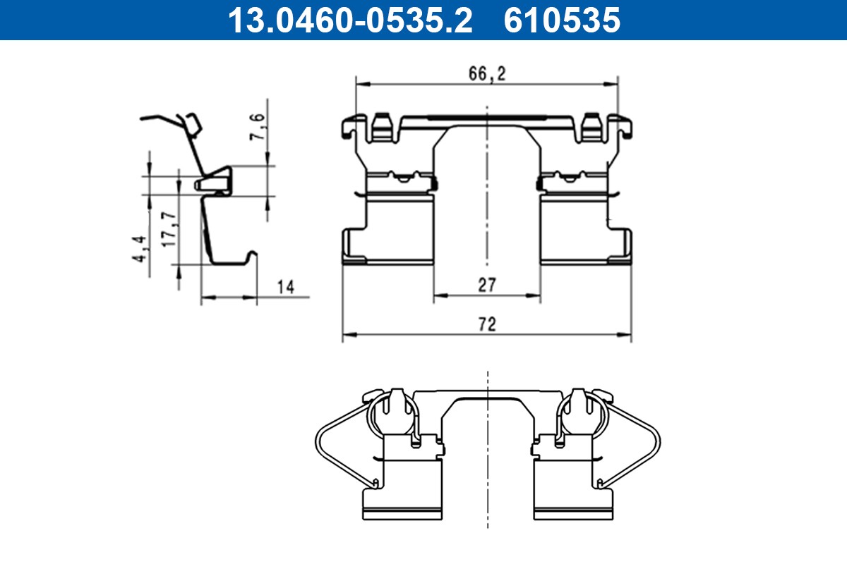 13.0460-0535.2 ATE Accessory Kit, Disc Brake Pad for Suzuki
