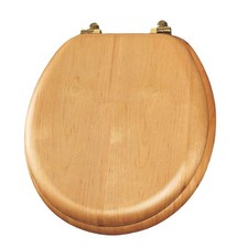 Bemis 9601CP378 Toilet Seat, For Use With Round Bowls, Wood Veneer, Natural Oak