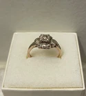 Kims Jewelers Sterling Silver 14K Rose Gold Plated Champagne Diamond Ring (6.5)