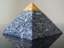 Orgone Pyramid Orgonite 24k Gold Tip Energy Generator Bionized Sand EMF 5G/6G