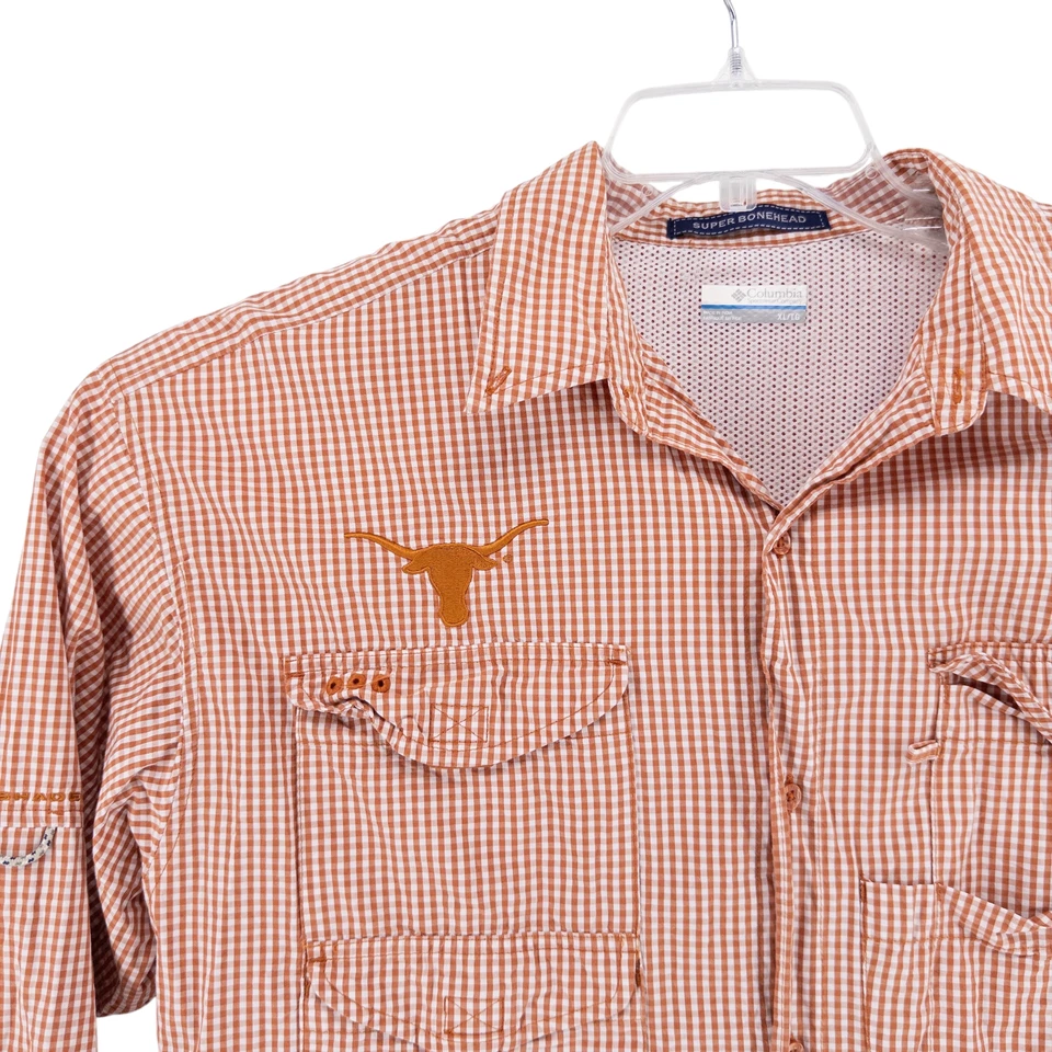 Texas Longhorns Columbia PFG Super Bonehead Shirt Men's XL Orange Vented L/S - Image 3 of 4
