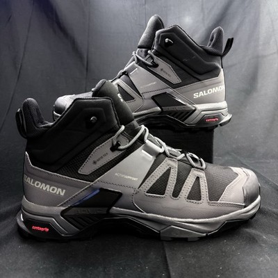 Size 13 Salomon X Ultra 4 Mid GTX Mens Hiking Boots Black Magnet Gore-Tex Wide
