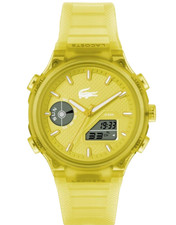 LACOSTE LC33 2011430 ANALOG  DIGITAL YELLOW DIAL SILICONE STRAP 45MM MENS WATCH
