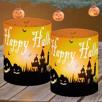Halloween Windlicht Tischdeko 12 StüCk Hexe KüRbis Fledermaus Grabstein Indoor