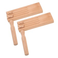 2 Pcs Wooden Ratchet Noise Maker Double Row Wood Toy for Kids And Events