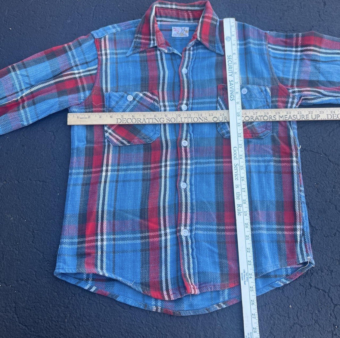 Vintage 60s Winter King Distressed Plaid Cotton Flannel Shirt Sanforized medium image 7