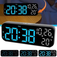 Digitaler Wecker LED Digitaluhr mit Temperaturanzeige 2 Alarmen Woche Tischuhr