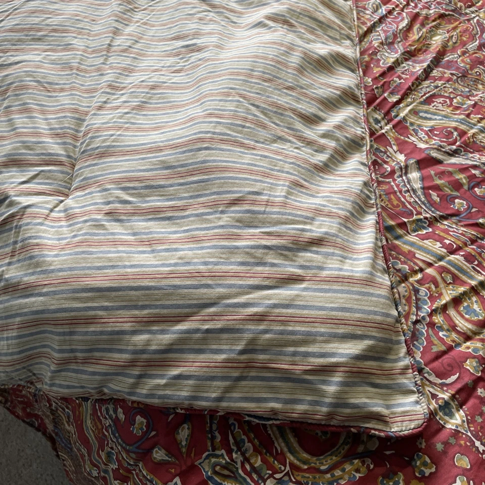 Edredón Lauren Ralph Lauren Nantucket Paisley Completo Reina Rojo Lujo Patrimonio Foto 4 de 4