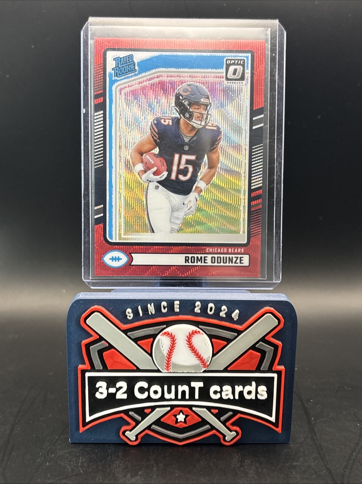 2024 Panini Donruss - Rated Rookie Rome Odunze #309 Optic Preview Red Wave Prizm