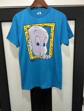 Vintage 90s Universal Studios Casper T Shirt Medium Blue Made in USA Ghost