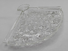 Avon Vintage Glass Fan Shaped Jewellery / Trinket Dish Tray