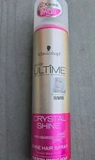 Schwarzkopf Crystal Shine Hairspray Extra Strong Hold 10 oz Instant Mirror Shine