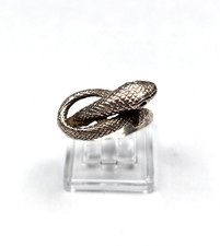 Vintage Coiled Textured Snake Ring Sterling Silver Size 7 1/2