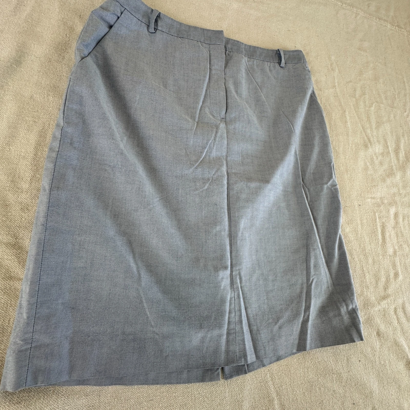 Brooks Brothers Women's Size 10 Blue Oxford Cotton Pencil Skirt Lined Career