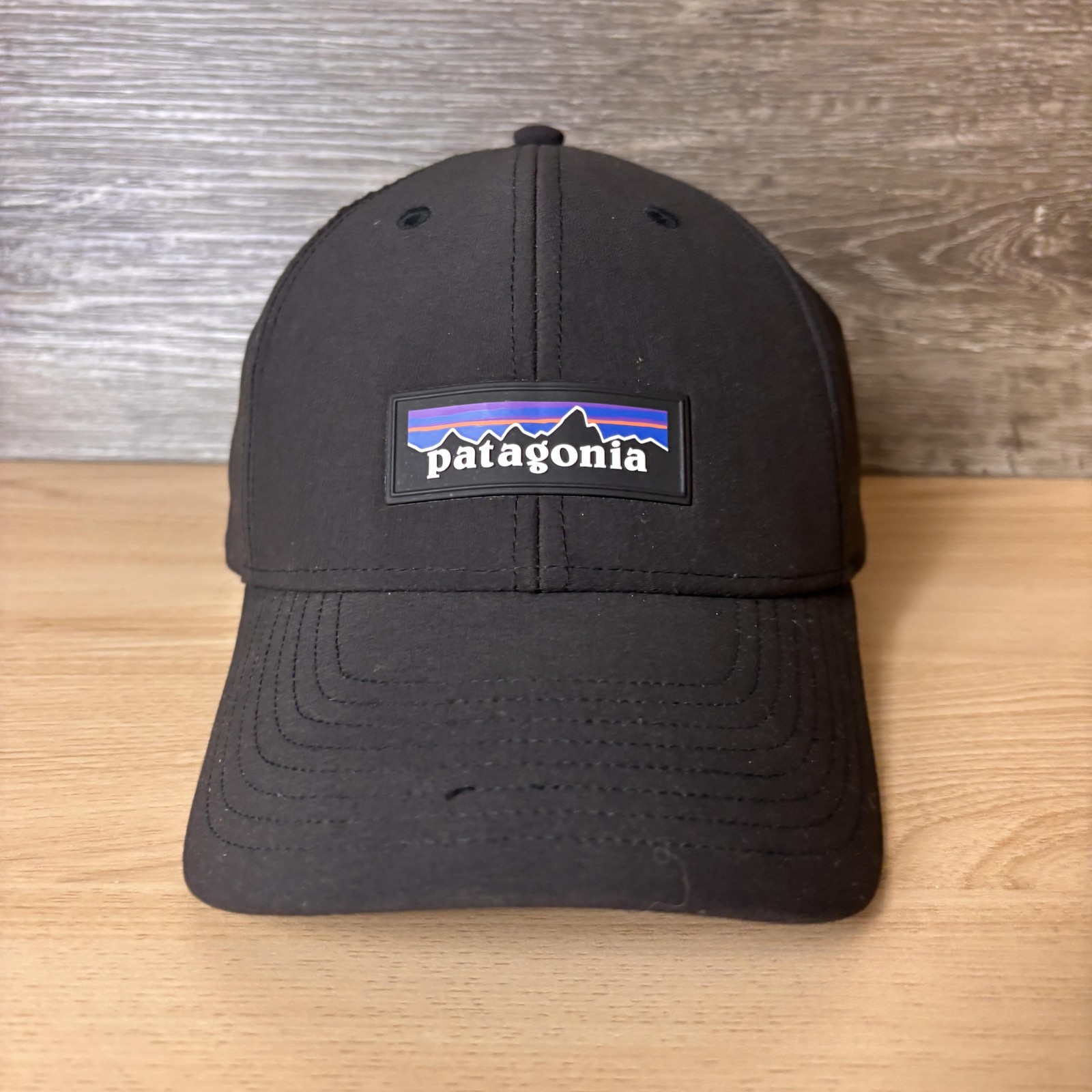Patagonia Hat Cap Snap Back Black Patch Logo Mens… - image 1