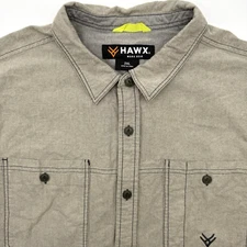 Hawx Men's XXL 2XL Button Up Short Sleeve Work Gear Rugged Khaki Pockets