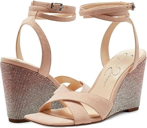 Jessica Simpson sandalo donna Arlisa incrociato cinturino alla caviglia zeppa blush taglia 8,5 - Foto 3 di 4