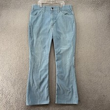 Vintage Levis Pants Mens 32x31 70s Bell Bottom Flare Corduroy Talon Zip Hipster