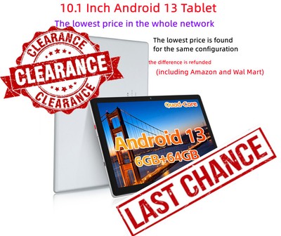 Anmesc Tablet 10.1'' Android 13 PC Tablet 6+64GB Quad Core 1280×800 HD Christmas 