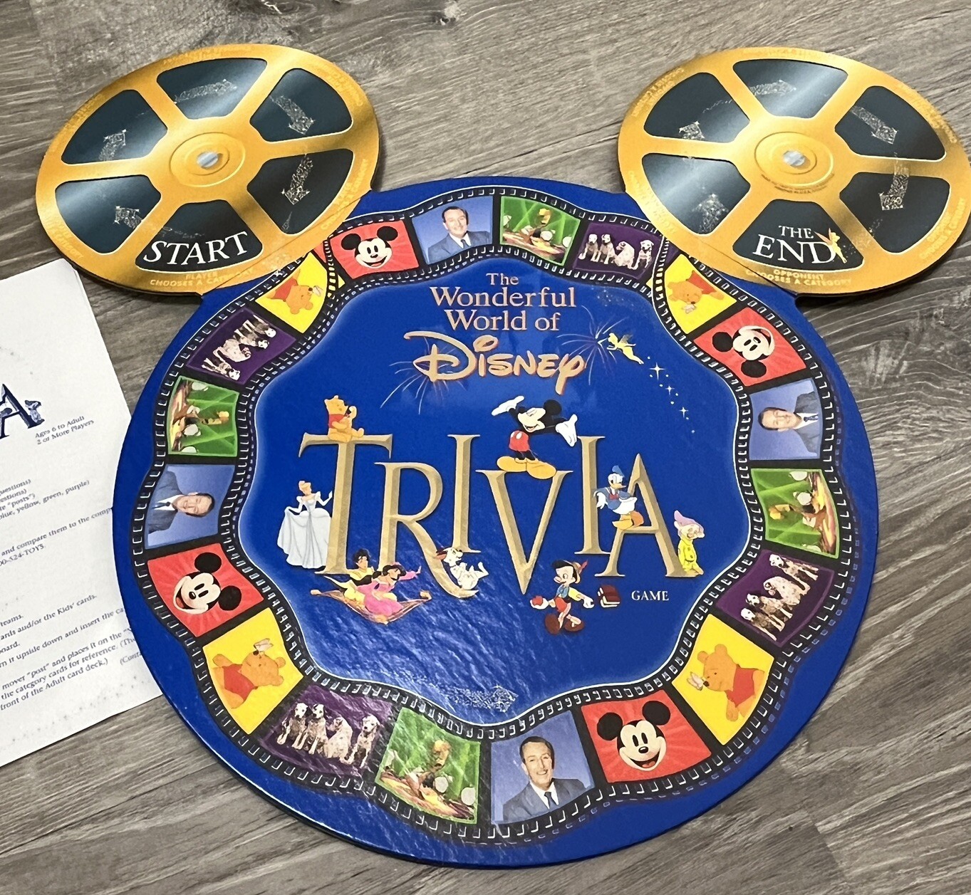 Wonderful World of Disney Trivia Board Game Mickey Mouse Vintage 90 Tin COMPLETE