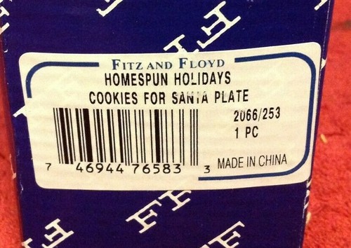 Vintage Fitz Floyd Essentials 2066/253 Homespun Holidays Cookies for Santa Plate - Picture 2 of 6