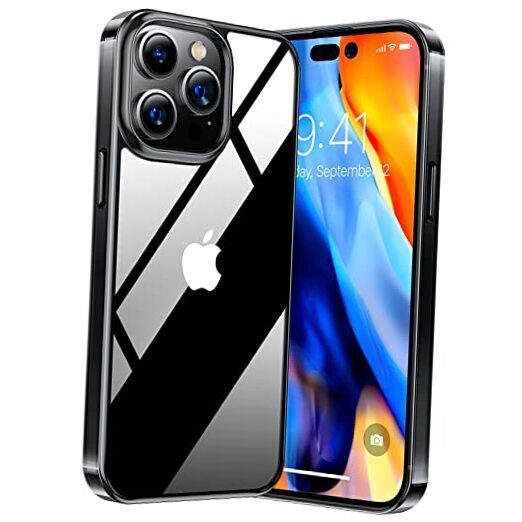 Diamond Clear for [Military Grade Shockproof] [Non iPhone 14 Pro Case Black