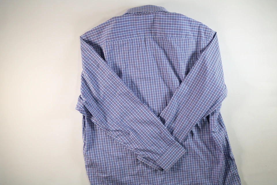 Mens Kirkland Blue Plaid Button Down Shirt Size L Large EUC - Image 2 of 4