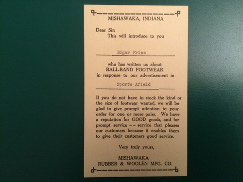 1930's Ball-Band Rubber Boots Letter Brochure Envelope Card Mishawaka Indiana - Picture 6 of 10