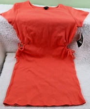 Art Class Girl's Orange Side Cut Out Ribbed mini Dress Size L-10/12